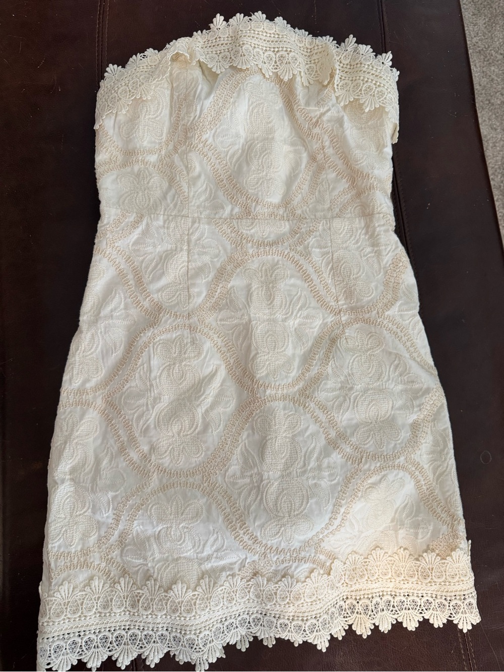 Strapless Lace Sheath Dress - Cream new w tag